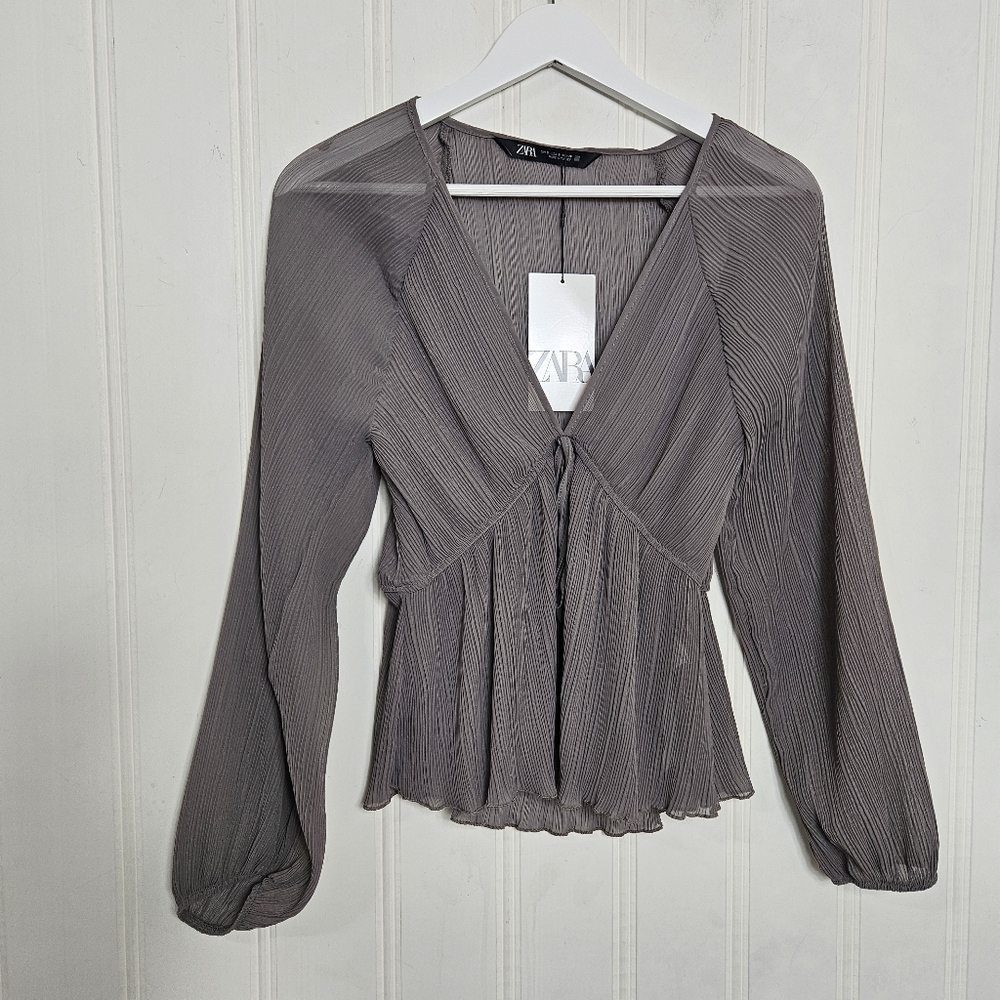 Zara Taupe Blouse